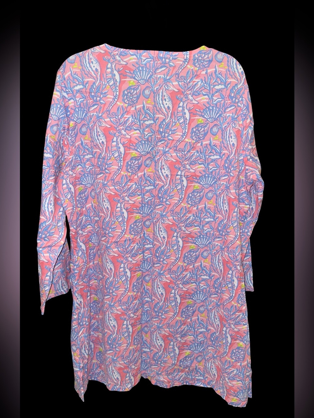 Vineyard Vines Seahorse & Seashell Print Cotton Dress – Size Large - Picture 3 of 6